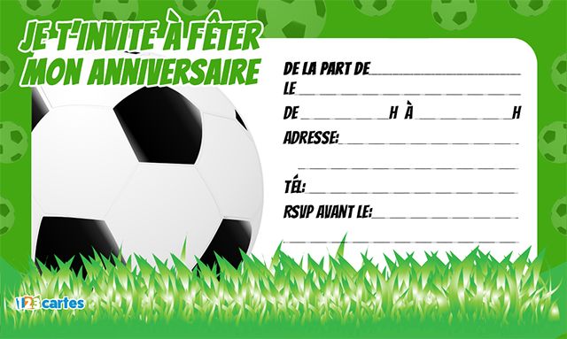 Sur Pinterest Invitation anniversaire ballon football pour enfants à télécharger | Accro-Jeux