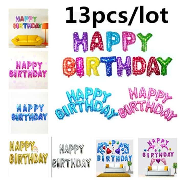 Sur Pinterest 13pcs/lot Happy Birthday balloons Party Decoration Letters Alphabet | Accro-Jeux
