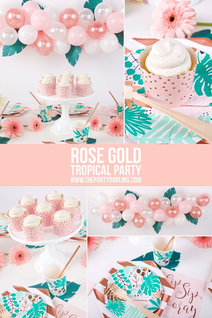 Sur Pinterest Rose Gold Tropical Party Supplies | Accro-Jeux