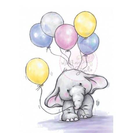 Sur Pinterest Tampon clear Wild Rose Studio Bella with Balloons | Accro-Jeux