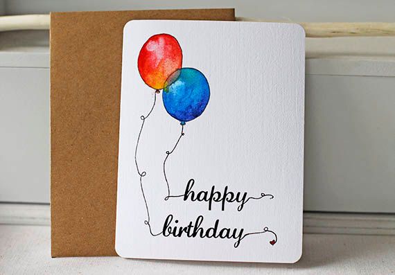 Sur Pinterest Watercolor Balloons- Birthday Card | Accro-Jeux