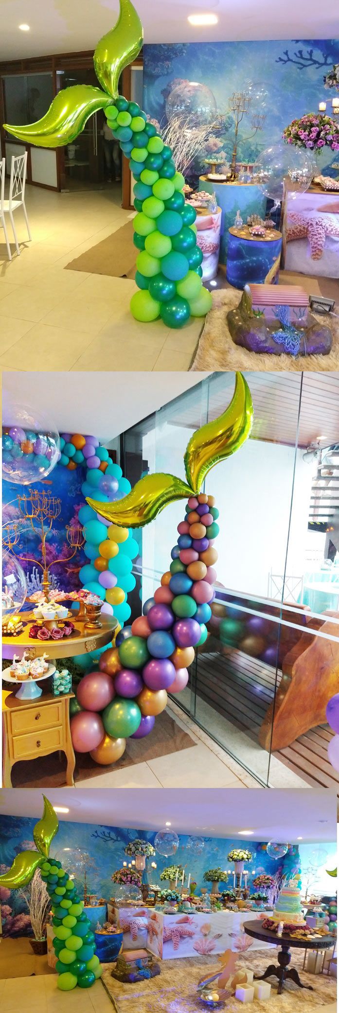 Sur Pinterest cauda da sereia decoração de balões e de mesa com tema marinho para | Accro-Jeux