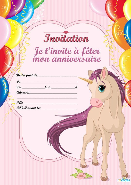 Sur Pinterest Invitation cheval unicrone à imprimer. Cette invitation sur fond rose | Accro-Jeux