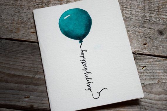 Sur Pinterest Watercolor Happy Birthday Card, Balloon Card, Card for Birthday, | Accro-Jeux