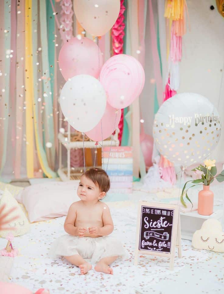 Sur Pinterest anniversaire rose 1 an petite fille - ballons - pink birthday first | Accro-Jeux