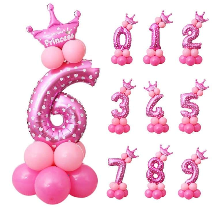 Sur Pinterest 16pcs/set Crown Number Ballons Kid 1st Birthday Party Decorations Kids | Accro-Jeux