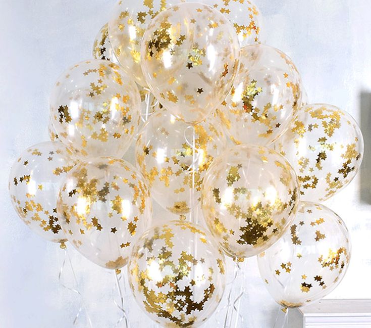 Sur Pinterest 10X Clear Balloons Gold Star foil Confetti Transparent Balloons Happy | Accro-Jeux