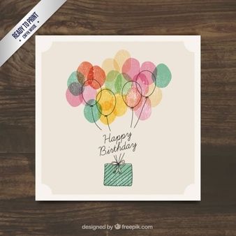 Sur Pinterest Watercolor Birthday Present with Balloons | Accro-Jeux