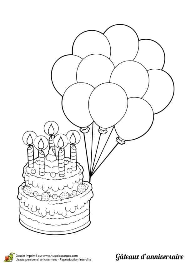 Sur Pinterest Le gâteau d’anniversaire et les ballons, à colorier | Accro-Jeux