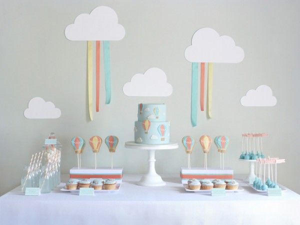 Sur Pinterest Thème de fête, party theme : voyage en ballon, clouds, nuages, hot air | Accro-Jeux