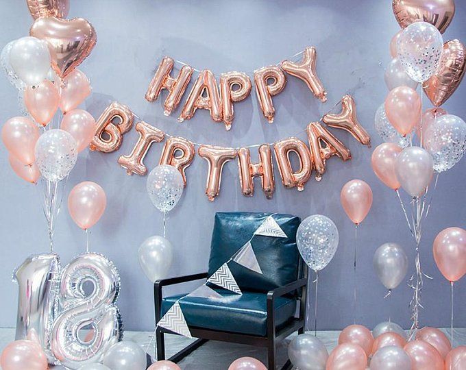 Sur Pinterest Ensemble de décoration rose or joyeux anniversaire | 21ème | Accro-Jeux