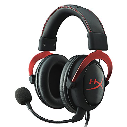 Casque de jeu HyperX Cloud II - Son surround 7.1 - Coussinets d'oreille en mousse à mémoire de forme - Cadre en aluminium durable - Casque multi-plateformes - Fonctionne avec les ordinateurs PC, PS4, PS4 PRO, Xbox One, Xbox One S - Rouge (KHX-HSCP-RD)