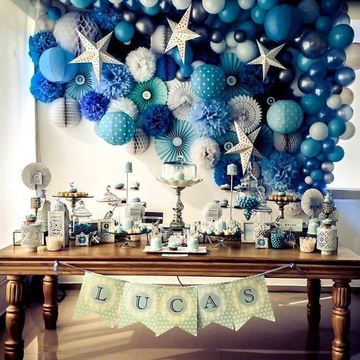 Sur Pinterest Décoration de baptême pour garçon - 60 idées prônant la couleur bleue | Accro-Jeux