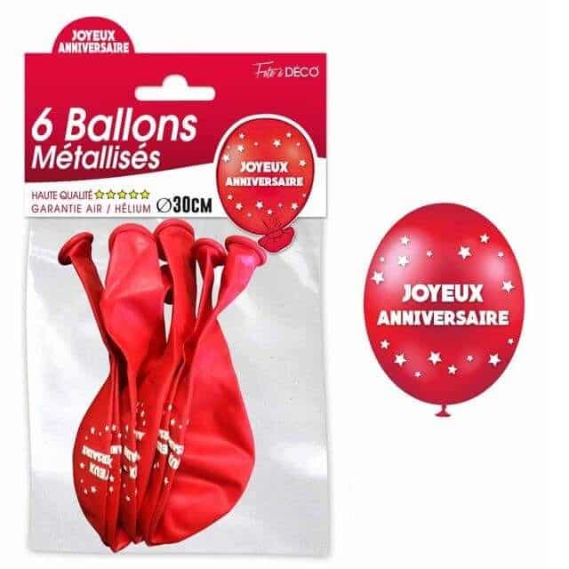 Sur Pinterest Ballon métallisé anniversaire rouge (x6) REF/BAL00R | Accro-Jeux