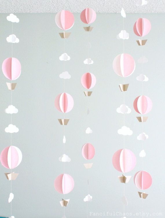 Sur Pinterest Hot Air Balloon Paper Garland- Wedding, Birthday, Bridal Shower, Baby | Accro-Jeux