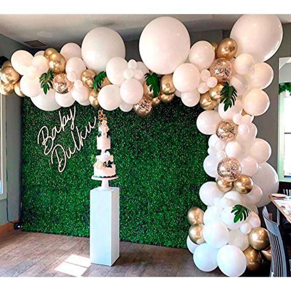 Sur Pinterest 16Ft Long Garland Arch Kit White and Gold Latex Balloons Baby Shower | Accro-Jeux