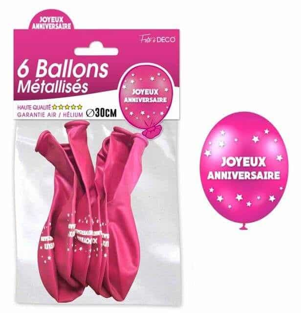 Sur Pinterest Ballon métallisé anniversaire fuchsia (x6) REF/BAL00F | Accro-Jeux