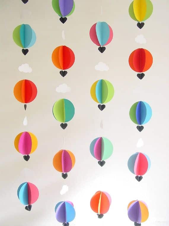 Sur Pinterest Hot Air Balloon Garland "Bright Spark" - Bright Party Decor - Bright | Accro-Jeux