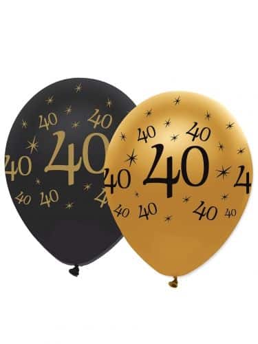 Sur Pinterest 6 Ballons noir et or 40 ans | Accro-Jeux