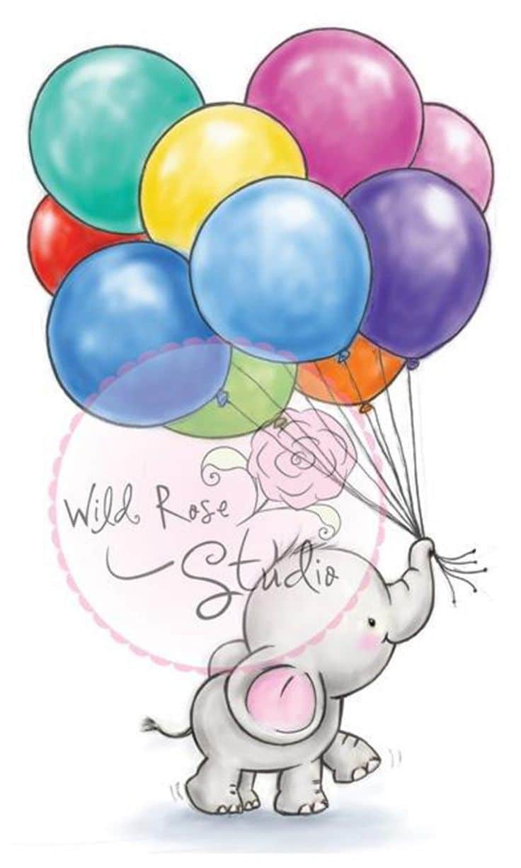 Sur Pinterest Details about Elephant Bella Balloons Clear Unmounted Rubber Stamp | Accro-Jeux