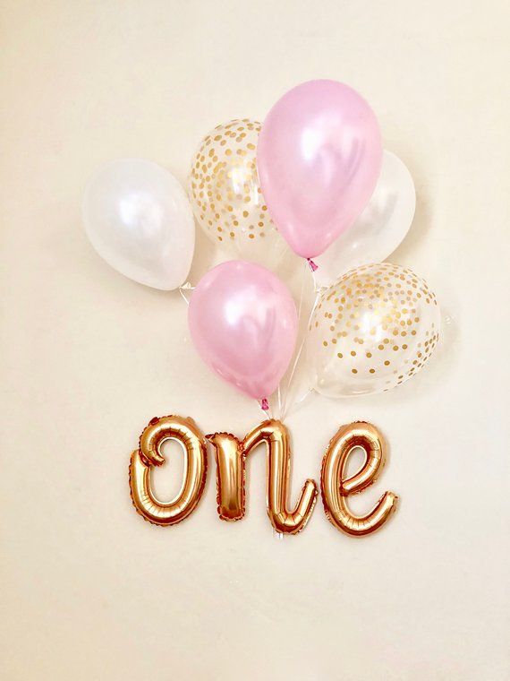 Sur Pinterest Un Script ballon ~ un ballon ~ rose & or premier anniversaire ballon | Accro-Jeux
