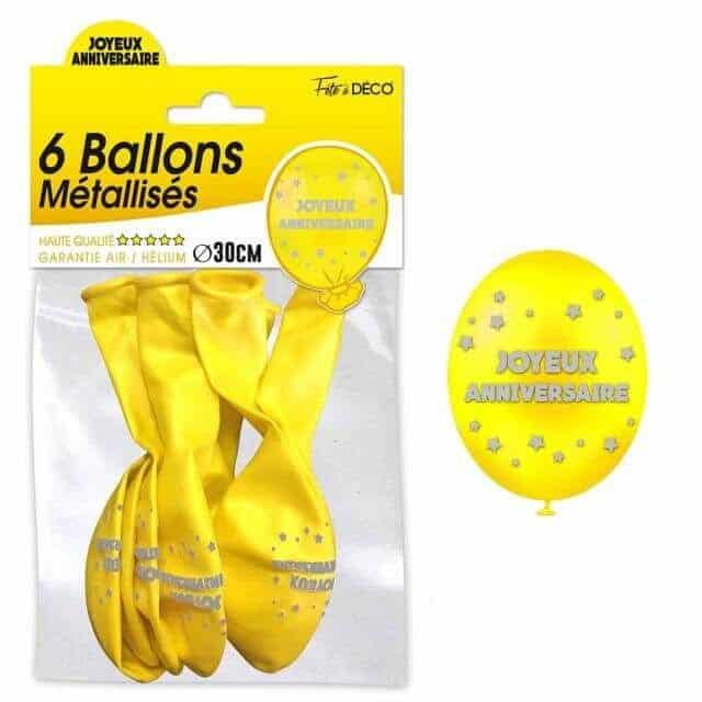 Sur Pinterest Ballon métallisé anniversaire jaune (x6) REF/BAL00J | Accro-Jeux