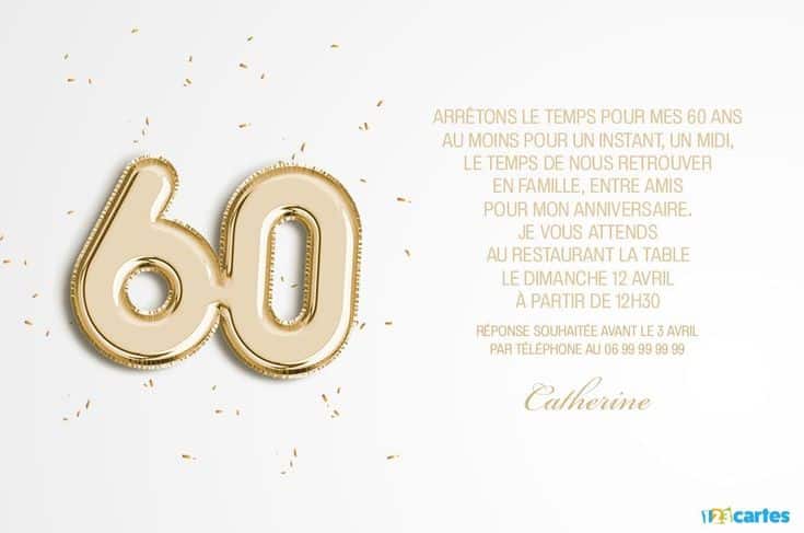 Sur Pinterest 60 ans ballons âge - Invitation anniversaire | 123cartes | Accro-Jeux