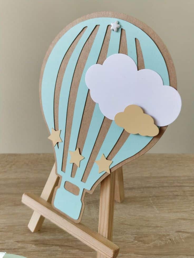 Sur Pinterest Faire part ou invitation Montgolfière Ballon Kraft et vert jade En 3 | Accro-Jeux