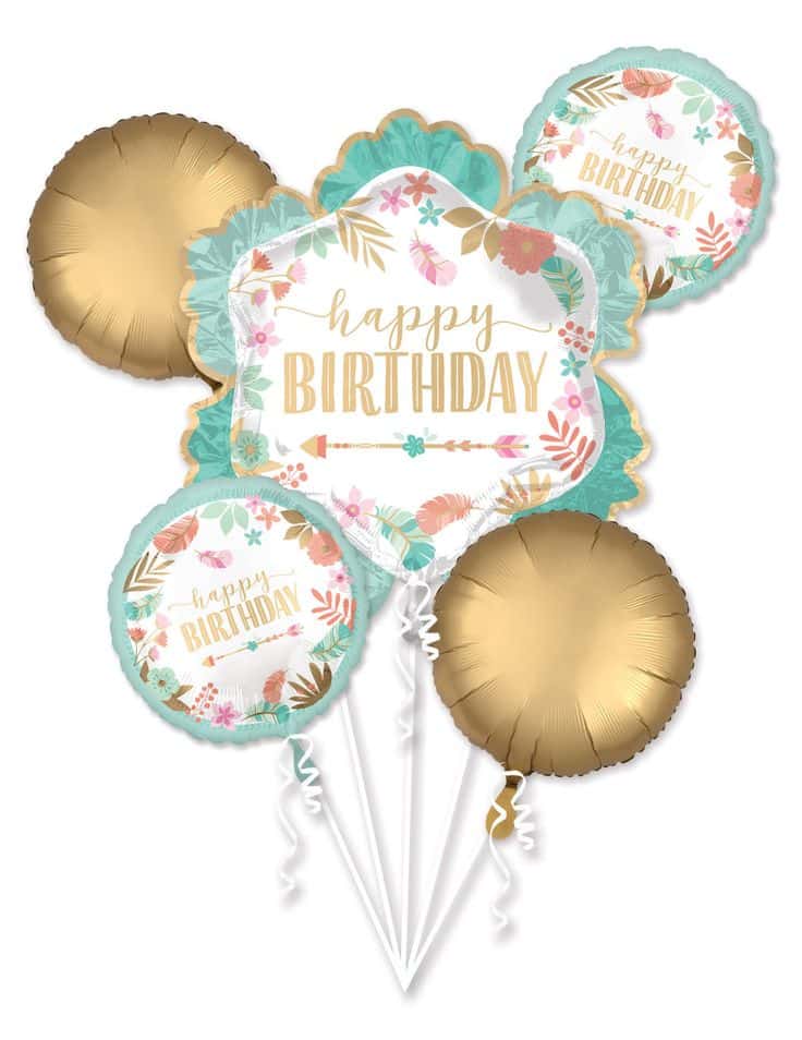 Sur Pinterest Bouquet ballons aluminium en forme de fleur Happy Birthday vert d'eau | Accro-Jeux