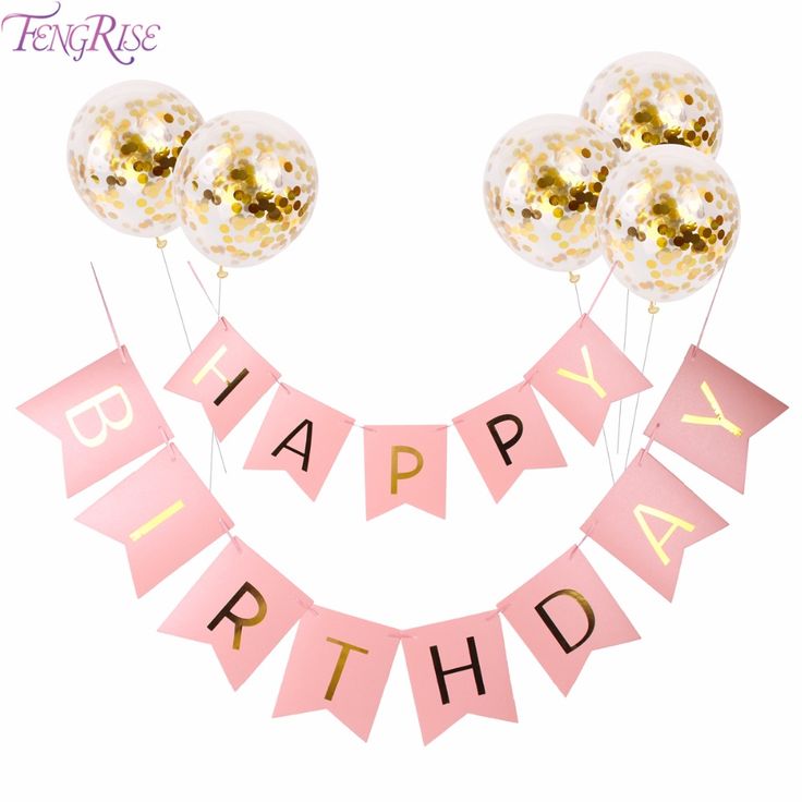 Sur Pinterest Happy Birthday Banner Gold Confetti Balloons Decorations | Accro-Jeux