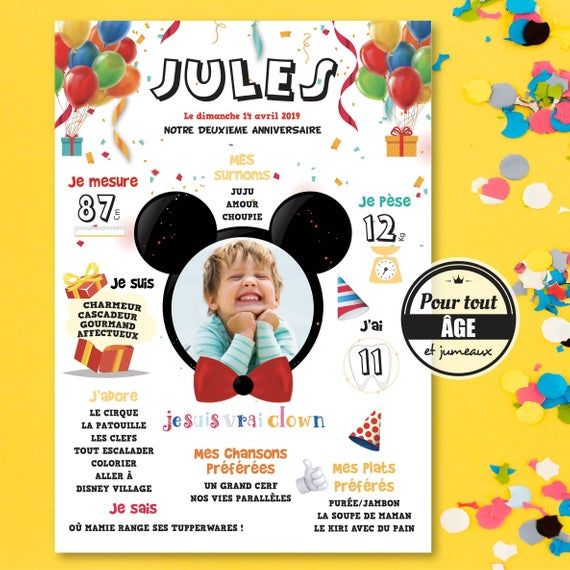Sur Pinterest Poster kids Mickey birthday for kids - Poster disney birthday balloons | Accro-Jeux