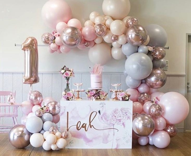 Sur Pinterest Pink Balloon Garland Decor for 1st Birthday Party | Accro-Jeux