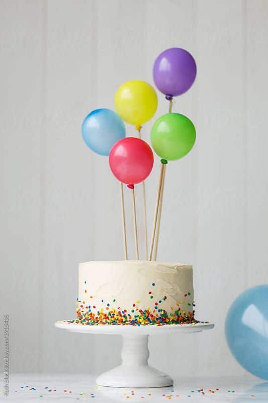 Sur Pinterest Birthday cake decorated with colorful balloons by Ruth Black for | Accro-Jeux