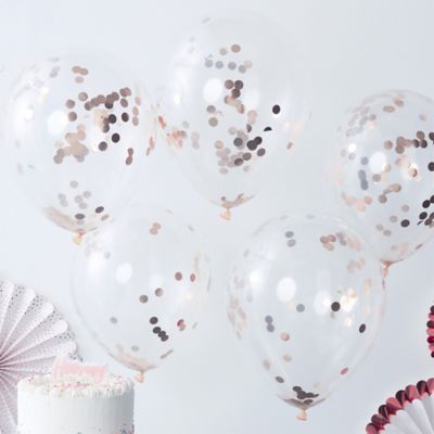 Sur Pinterest Ginger Ray Rose Gold Confetti Balloons 5ct | Accro-Jeux