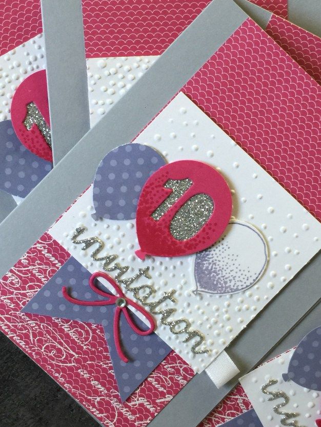 Sur Pinterest Carte d'invitation anniversaire bouquet de ballons et Thinlits boîte à | Accro-Jeux