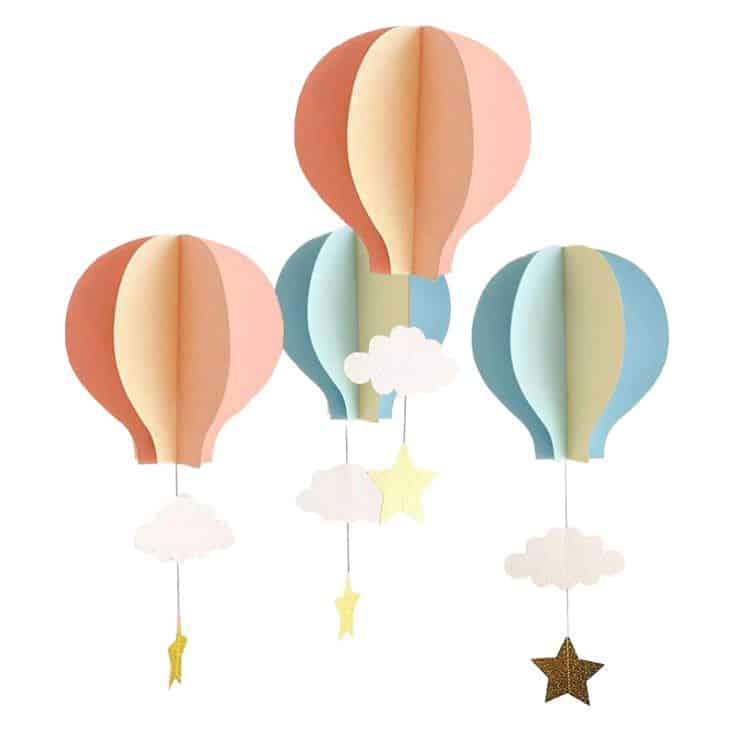 Sur Pinterest 4 pièces maternelle fenêtre suspendus papier 3D Air chaud ballon nuage | Accro-Jeux