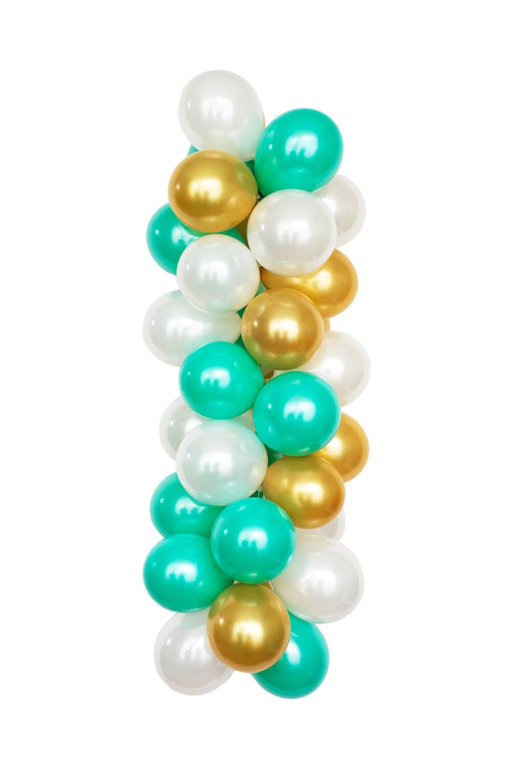 Sur Pinterest TURK & JEWEL - White, Gold and Turquoise Latex Balloons (30 balloons | Accro-Jeux