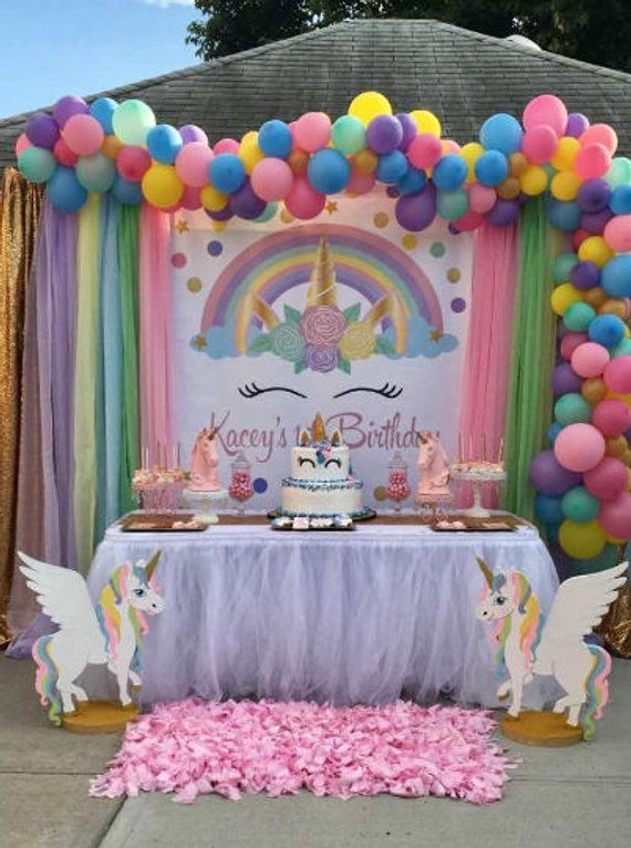 Sur Pinterest Unicorn Backdrop | Unicorn Birthday | Unicorn Digital Backdrop | Accro-Jeux