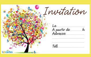 Sur Pinterest Invitation anniversaire arbre avec plein de ballons de différentes | Accro-Jeux