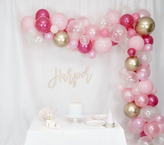 Sur Pinterest Balloon Garland Package | Pink and Gold Balloon Garland | Social | Accro-Jeux