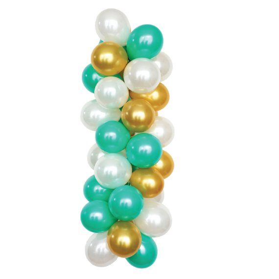 Sur Pinterest TURK & JEWEL - White, Gold and Turquoise Latex Balloons (30 balloons | Accro-Jeux
