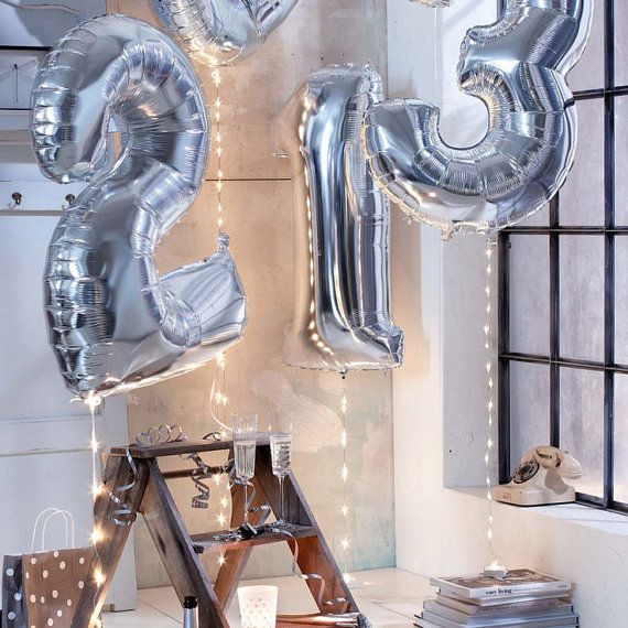 Sur Pinterest 40 inch SILVER number balloon. number 1-9 balloon, silver foil | Accro-Jeux