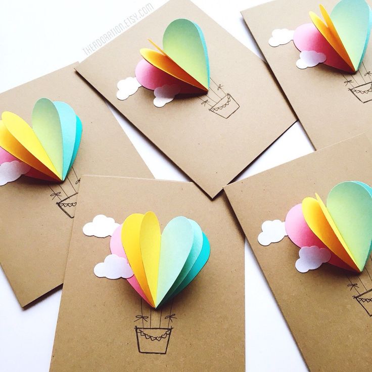Sur Pinterest Rainbow Heart Hot Air Balloon Card | Accro-Jeux