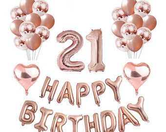 Sur Pinterest Ensemble de décoration rose or joyeux anniversaire | 21ème | Accro-Jeux