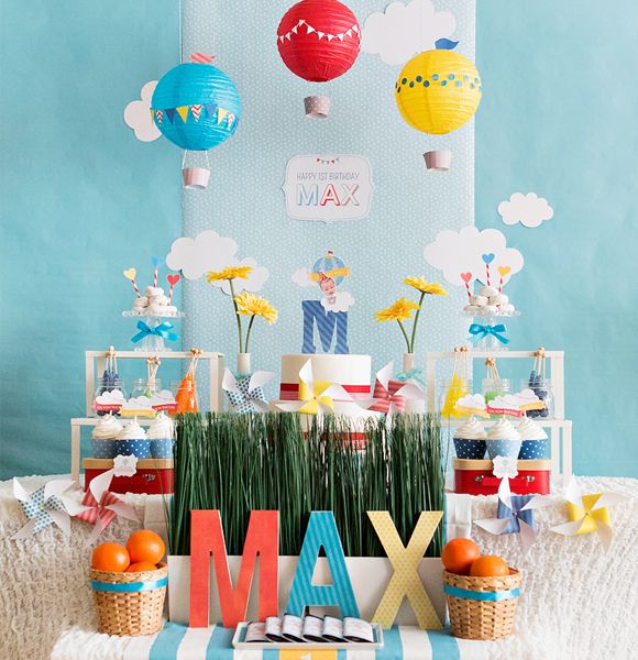 Sur Pinterest Premier anniversaire montgolfière : un thème adorable | Accro-Jeux