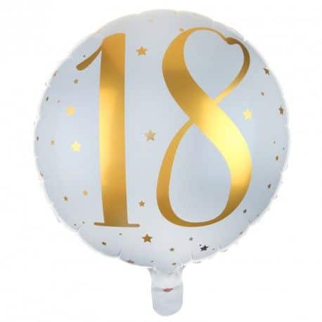 Sur Pinterest Ballon mylar Anniversaire 18 ans blanc et or | Accro-Jeux