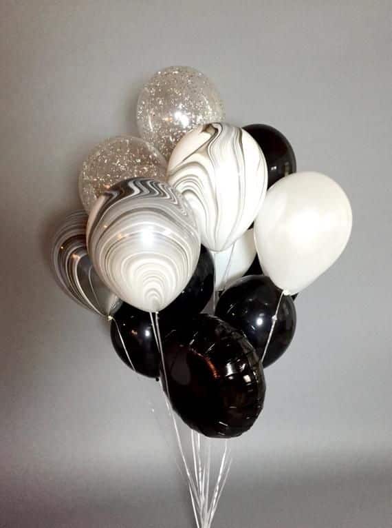 Sur Pinterest Géant noir et blanc ballon Bouquet | Confettis ballons | Noir et blanc | Accro-Jeux