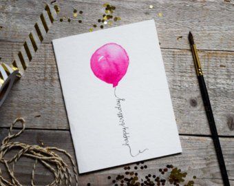 Sur Pinterest Watercolor Happy Birthday Card, Balloon Card, Card for Birthday, | Accro-Jeux