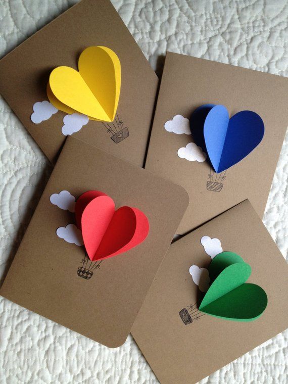 Sur Pinterest Corazón tarjetas de globo de aire caliente-juego de 4 | Accro-Jeux