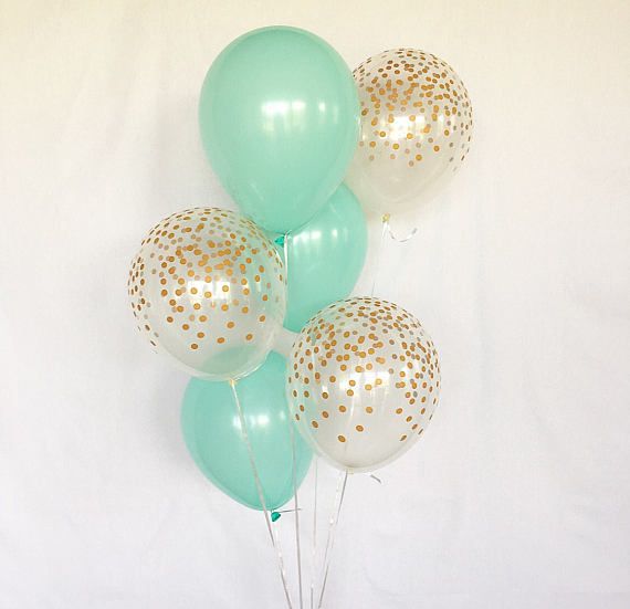 Sur Pinterest Mint and Gold Confetti Latex Balloons~Baby Shower~Bridal Shower | Accro-Jeux